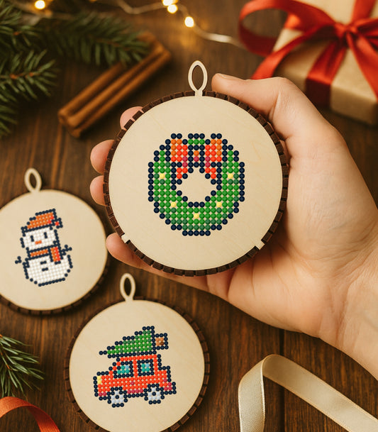 Wood Gem Minis – Christmas Ornament (Set of 3)
