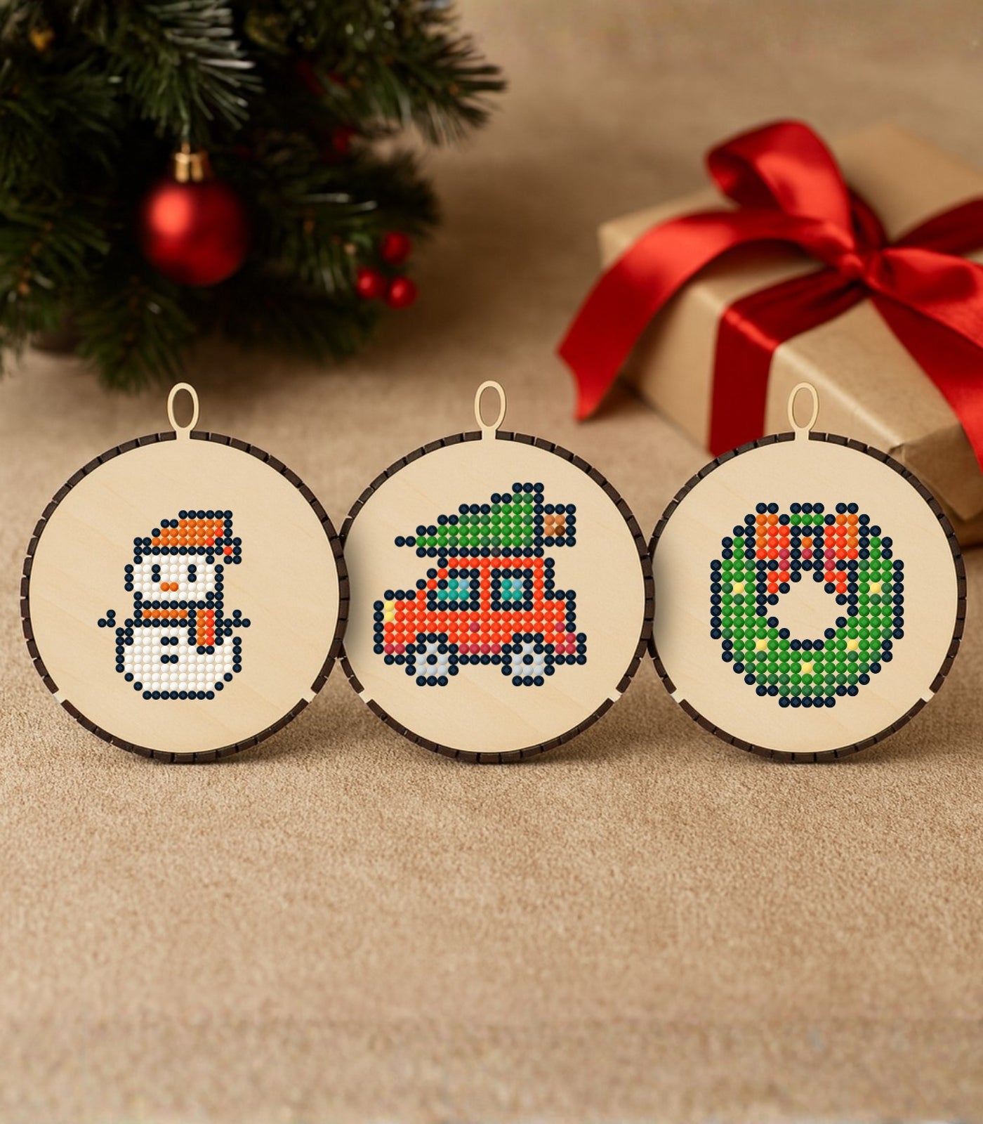 Wood Gem Minis – Christmas Ornament (Set of 3)