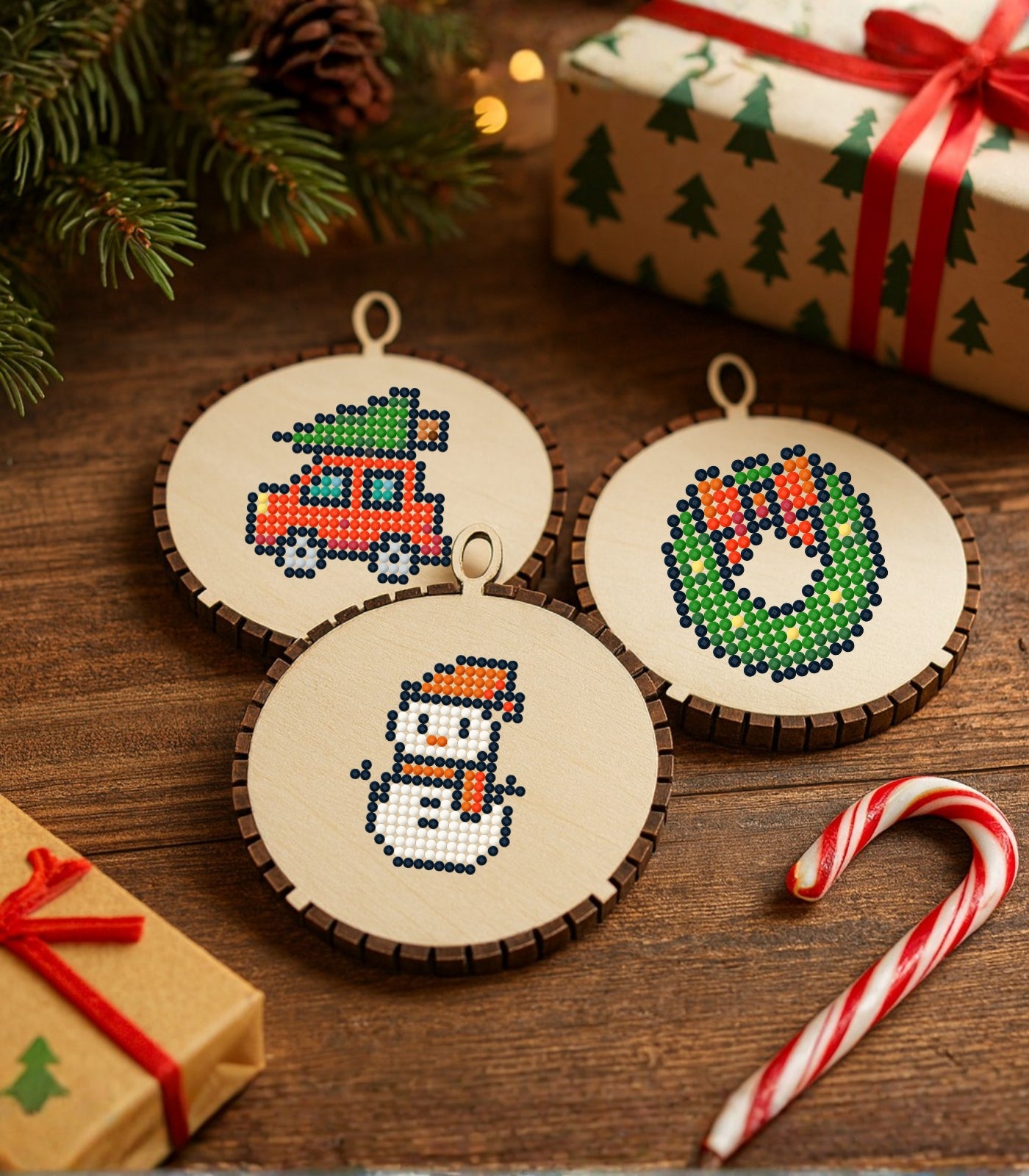 Wood Gem Minis – Christmas Ornament (Set of 3)