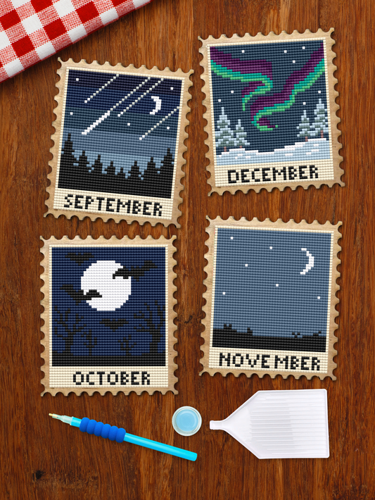Wood Gem Minis™ - Night Sky Calendar Stamps