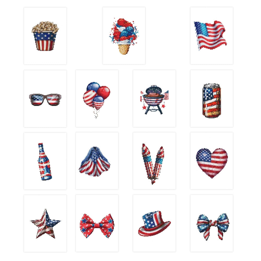 4th of July Mini Diamond Painting Kit – 15 Festive Designs Mini Diamond Painting Kit 1