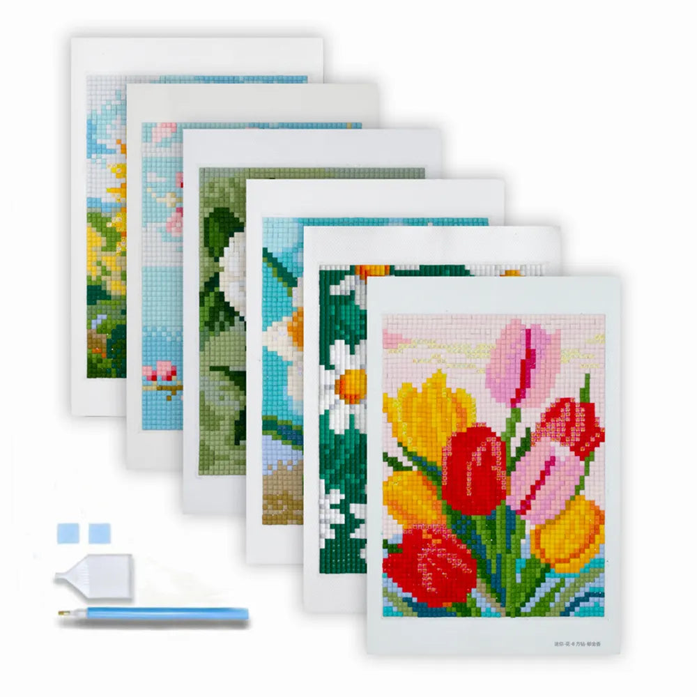 6-piece Spring Flower Mini Diamond Painting Kit 1