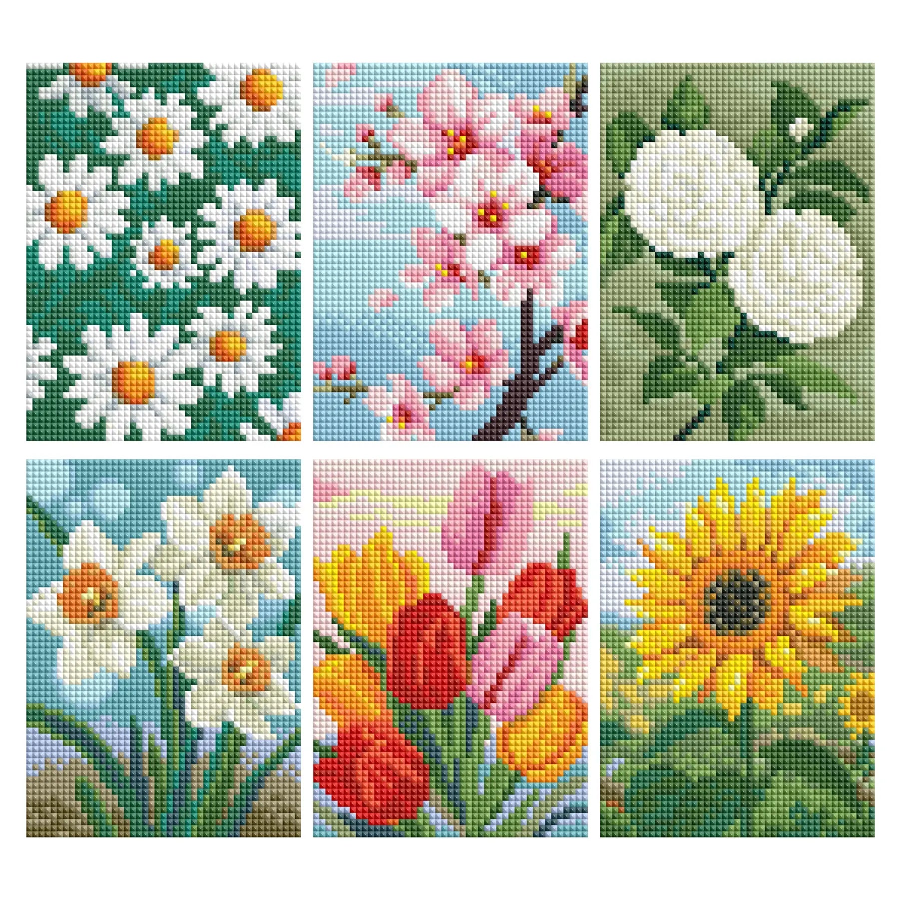 6-piece Spring Flower Mini Diamond Painting Kit 4