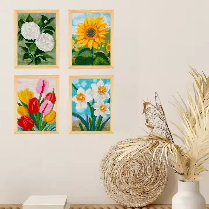 6-piece Spring Flower Mini Diamond Painting Kit