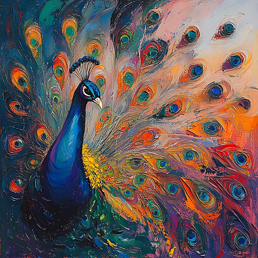 Abstract Vibrant Peacock