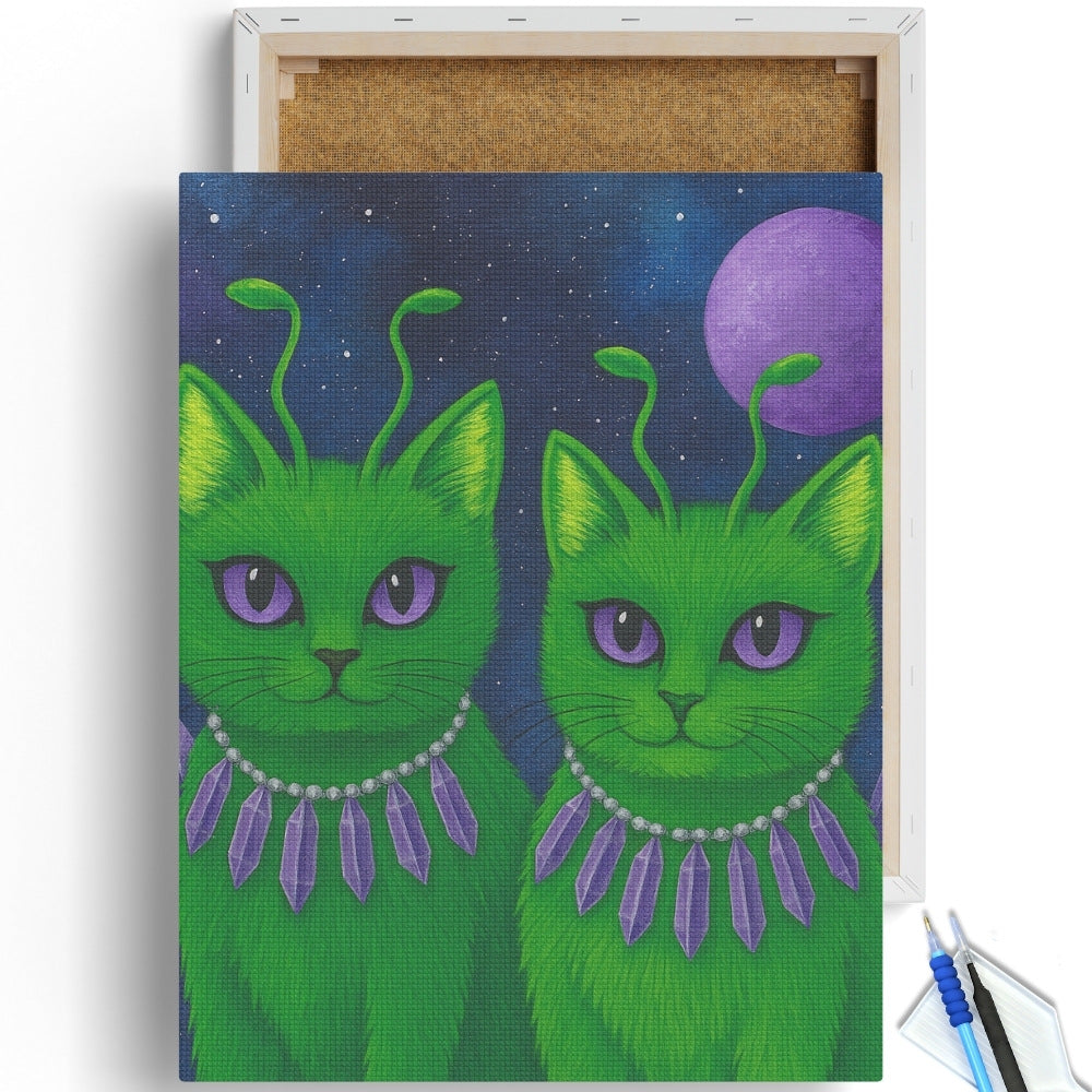 Alien-Cats-from-Planet-Meow-Diamond-Painting-Kit-1