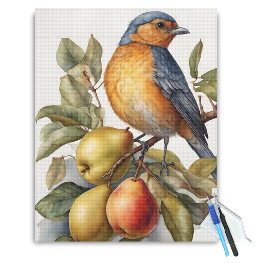 Bluebird-Pear-Still-Life-Diamond-Painting-Kit-1