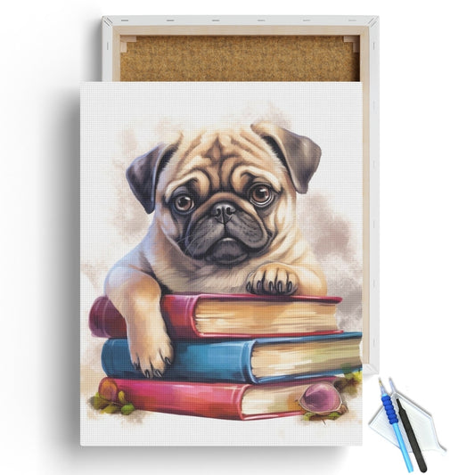 Bookish Pug Diamond Painting Kit