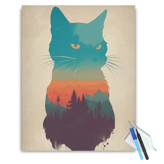 Catscape Silhouette Diamond Painting Kit