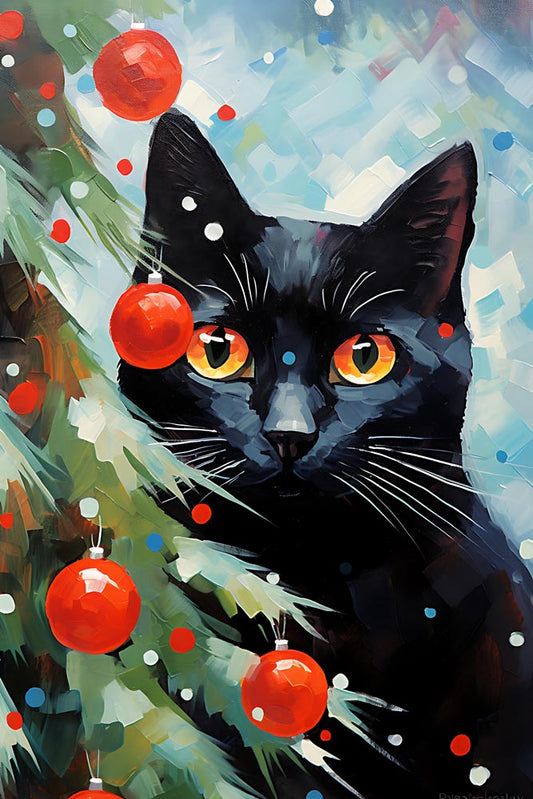 Christmas Black Cat