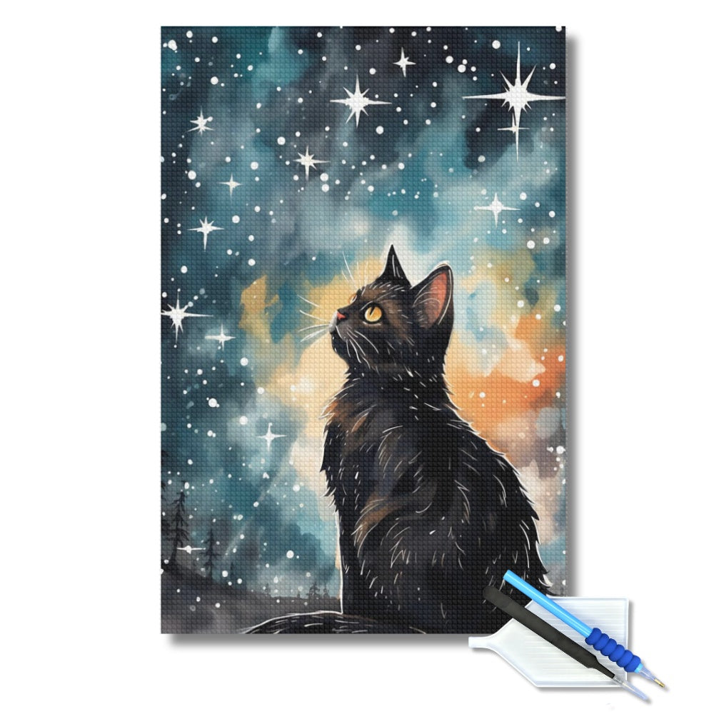 Christmas Cat's Christmas Wish Diamond Painting Kit