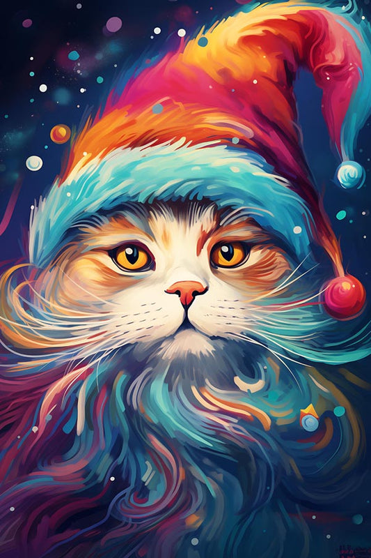 Christmas Whimsical Santa Cat
