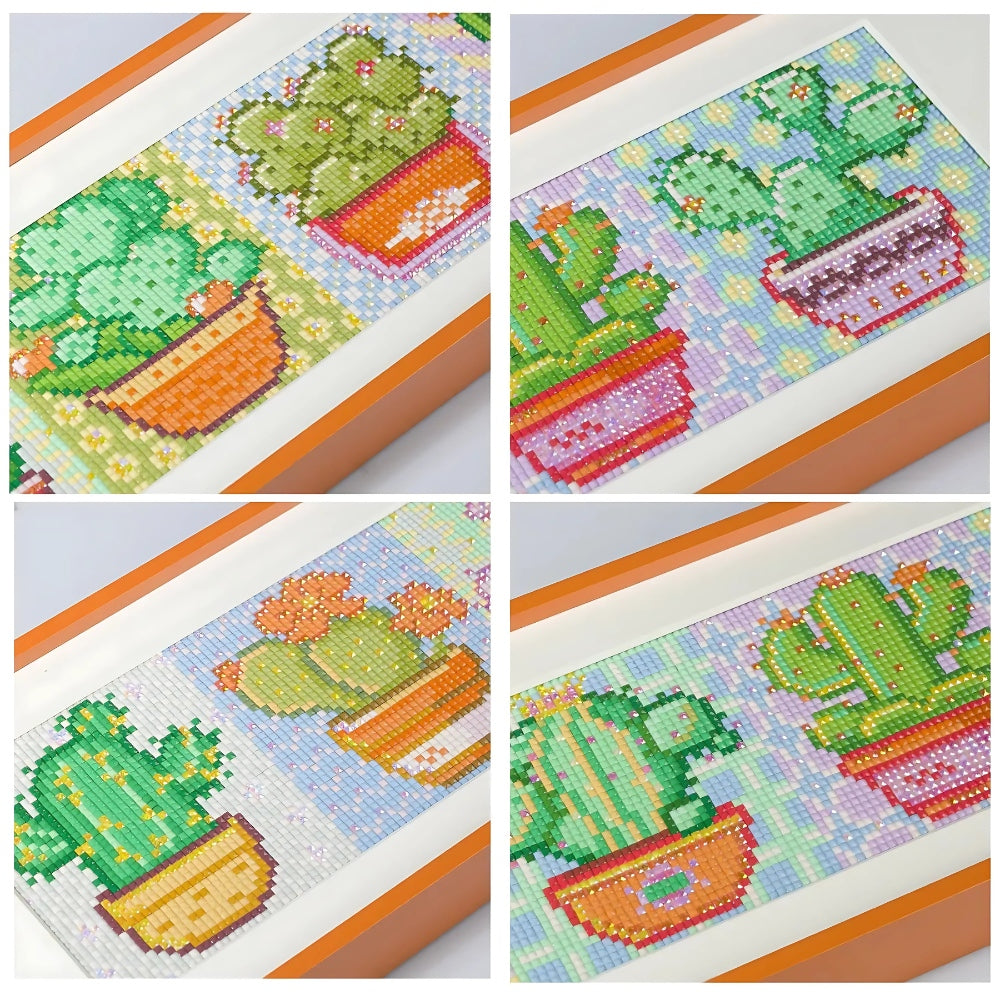 Cute Cactus Mural 9-Piece Mini Diamond Painting Kits 4