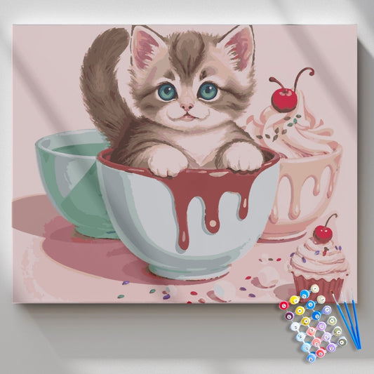 Cute-Kitten-Dessert-Paint-by-Numbers-Kit-1