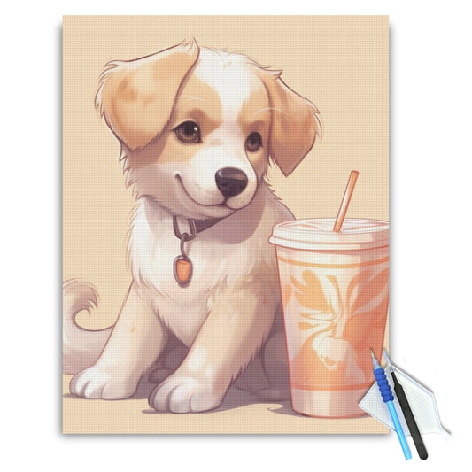 Cute-Puppy-Drink-Cup-Diamond-Painting-Kit-1