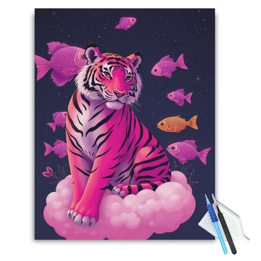 Dreamscape Pink Tiger Diamond Painting Kit