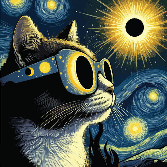 Eclipse Cat Starry Night