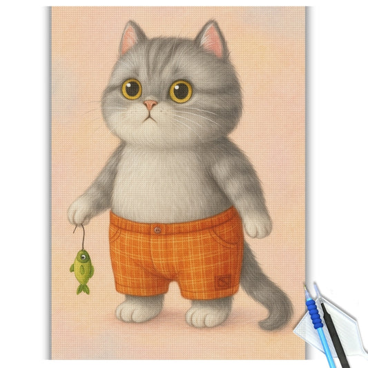 Fishercat in Shorts Diamond Painting Kit
