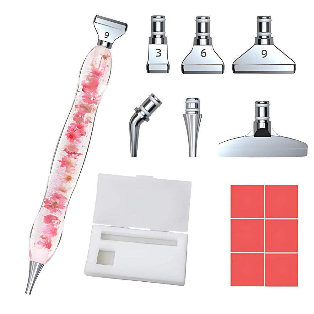 Floral Resin Diamond Painting Pen with Metal Tips