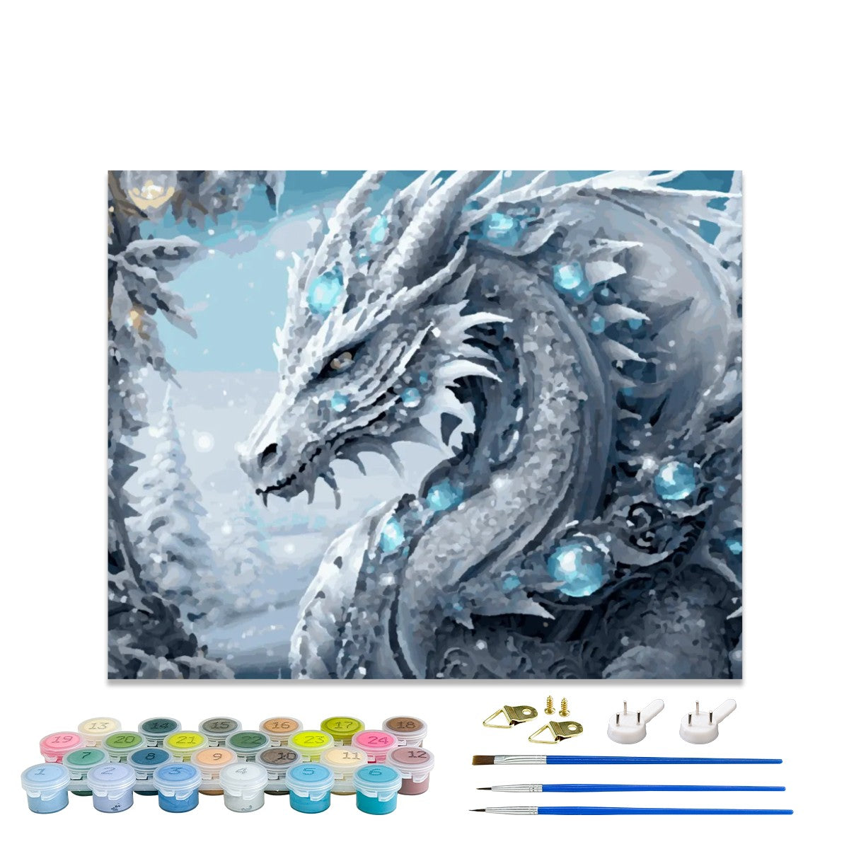 Frosted Dragon Majesty Paint By Numbers Kit