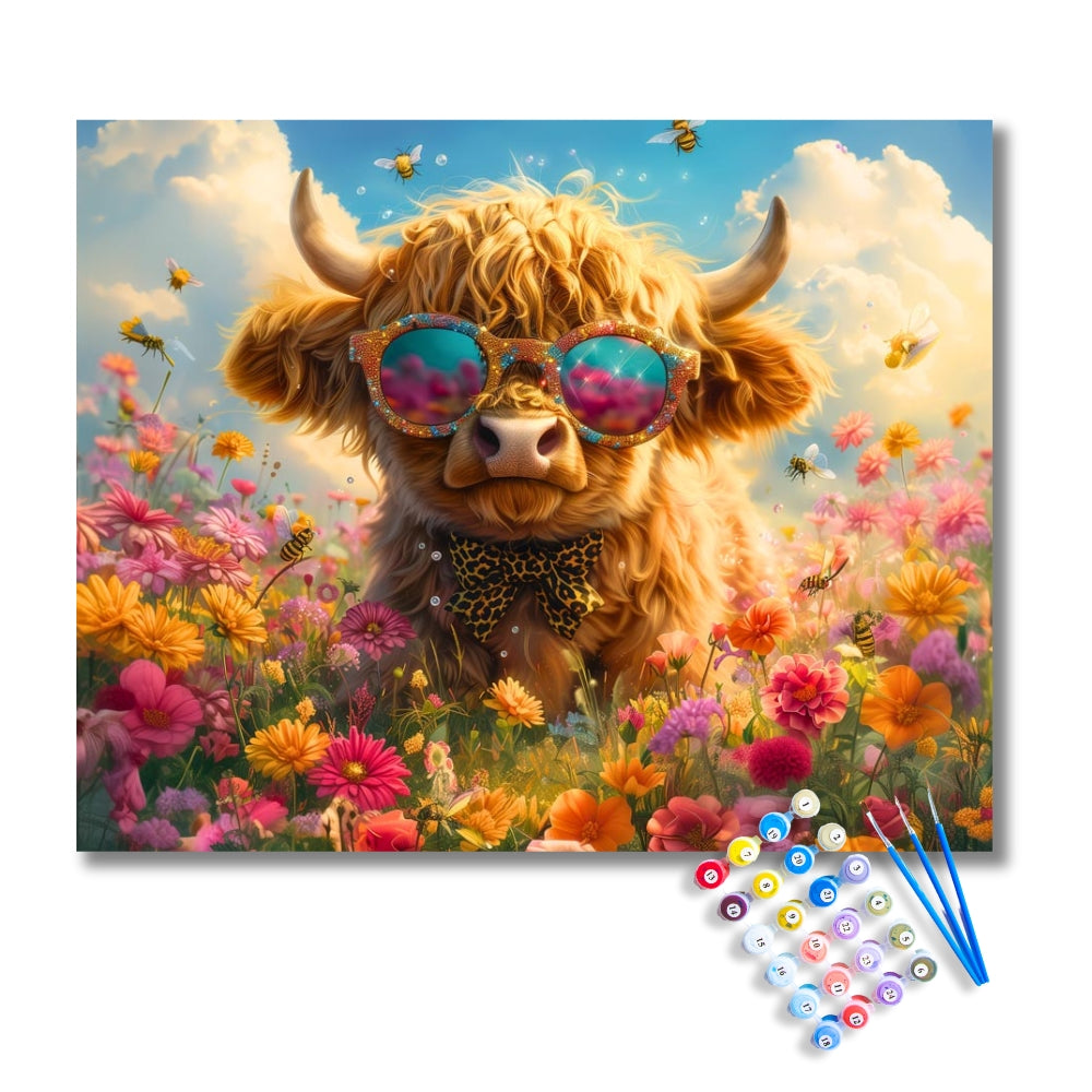 Funky Highland Cow Paint by Numbers Kit