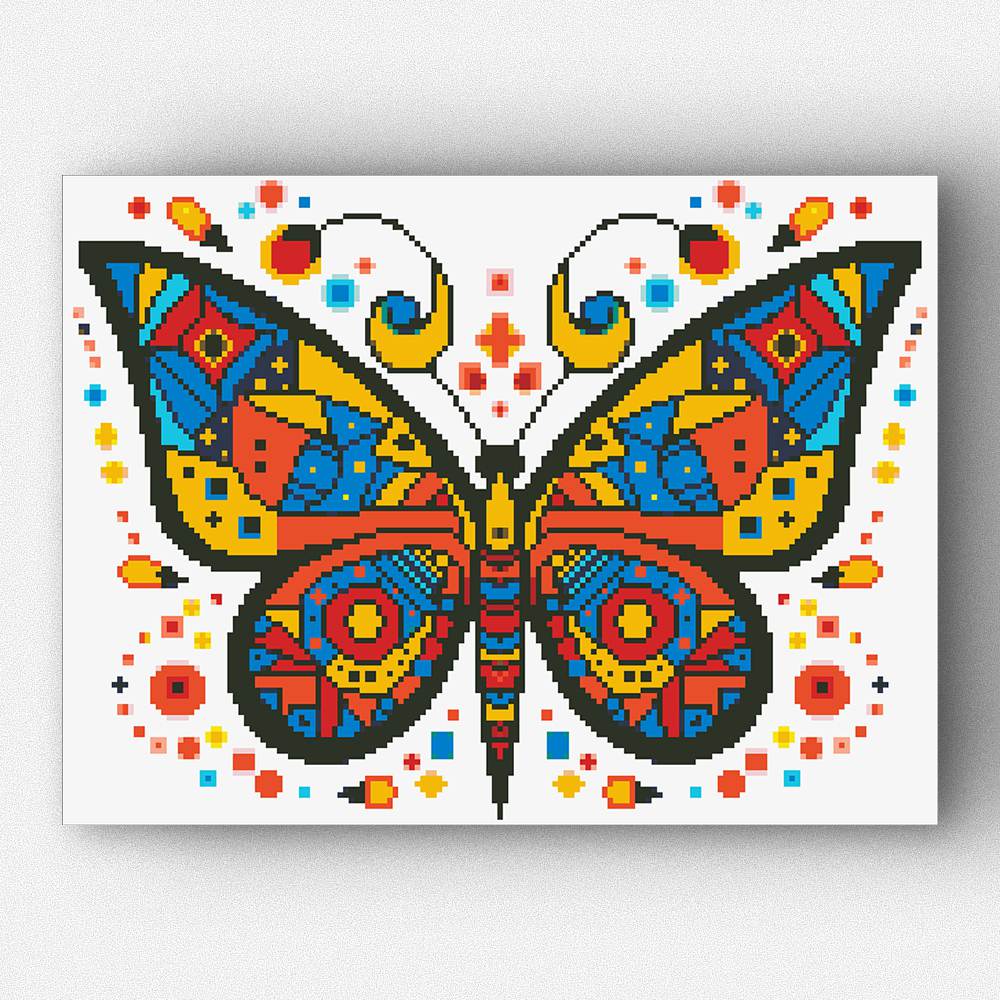 Geometric Butterfly Spectrum Diamond Painting Kit