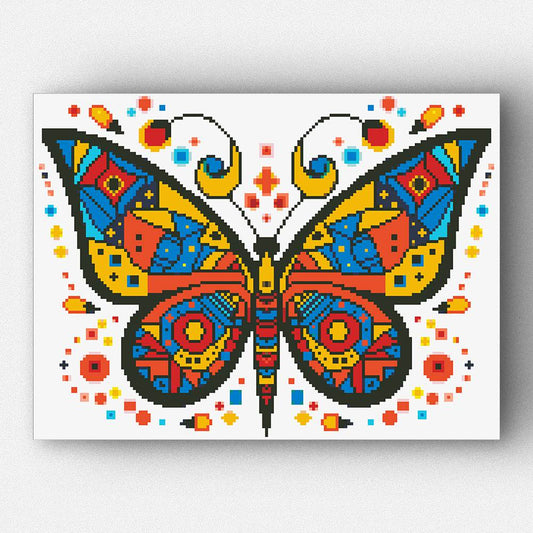Geometric Butterfly Spectrum Diamond Painting Kit