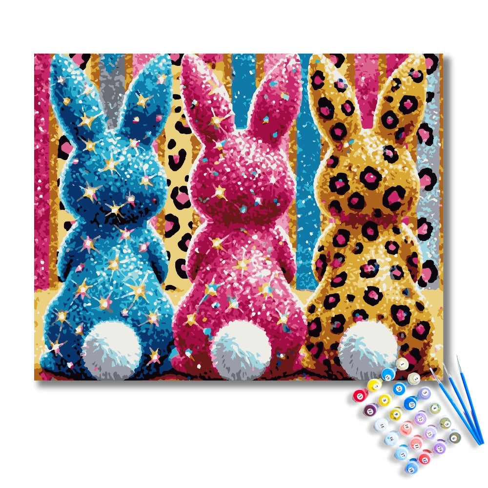 Glitter Bunny Trio Paint by Numbers Kit