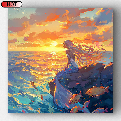 Golden Horizon Mermaid Diamond Painting Kit