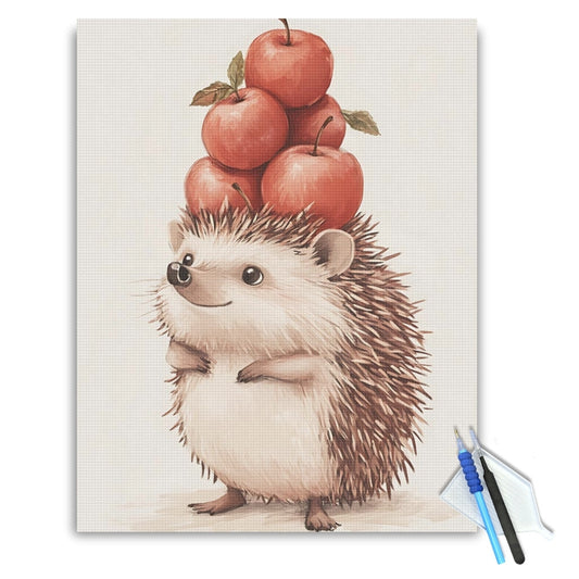 Hedgehog & Apples Diamond Painting Kit