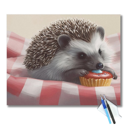 Hedgehog-with-Cupcake-Diamond-Painting-Kit-1