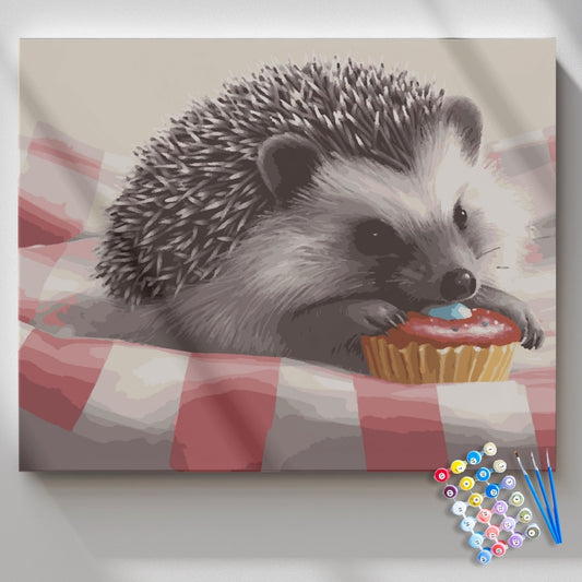 Hedgehog-with-Cupcake-Paint-by-Numbers-Kit-1