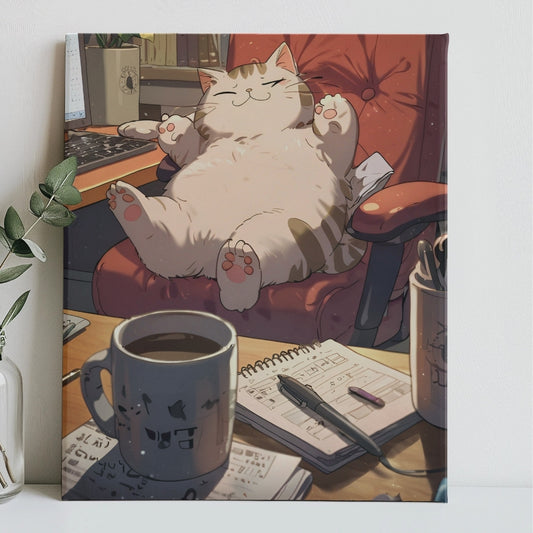 Lazy-Office-Cat-Paint-by-Numbers-Kit-1