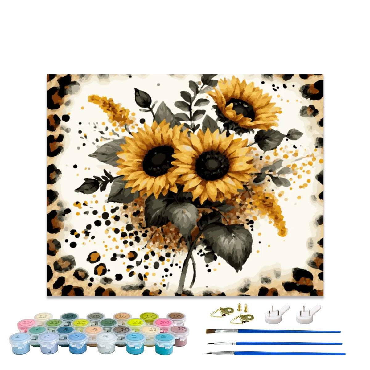 Leopard Sunflower Charm Paint By Numbers Kit