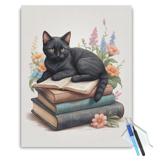 Literary Cat Retreat Diamond Painting Kit