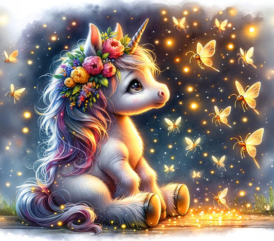Magical Baby Unicorn & Fireflies