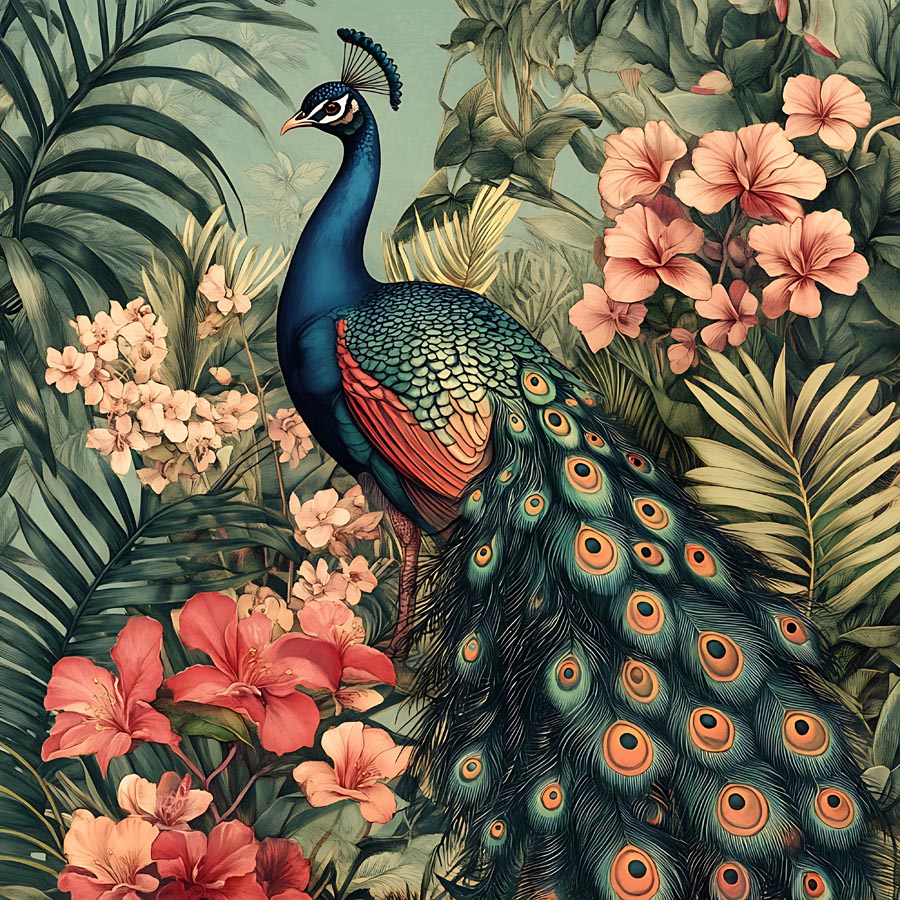 Majestic Peacock in Bloom