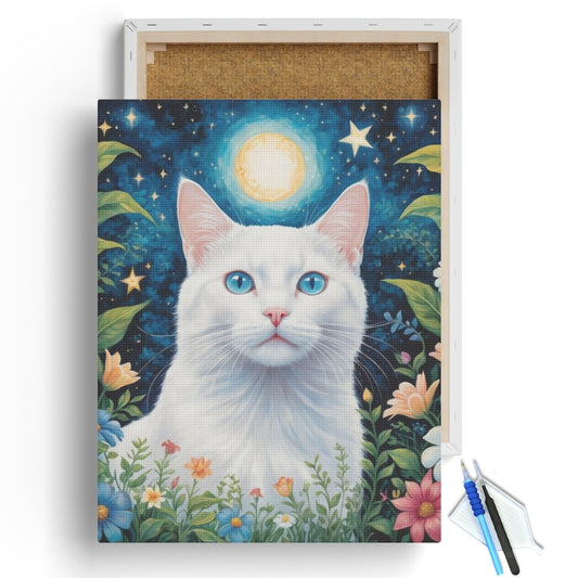 Moonlit Garden Cat Diamond Painting Kit