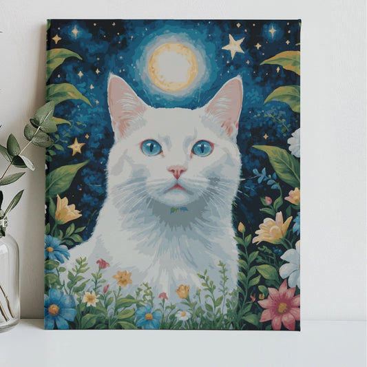 Moonlit Garden Cat Paint by Numbers Kit