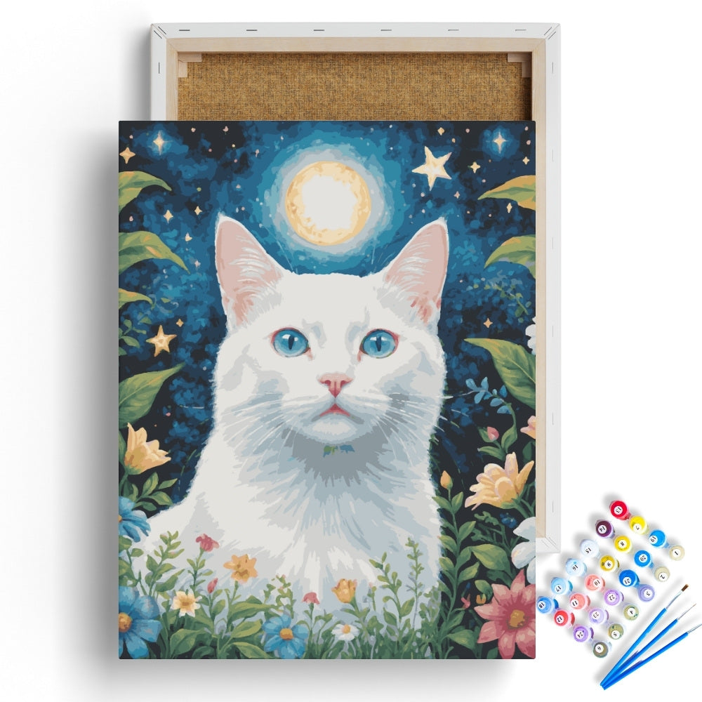 Moonlit Garden Cat Paint by Numbers Kit
