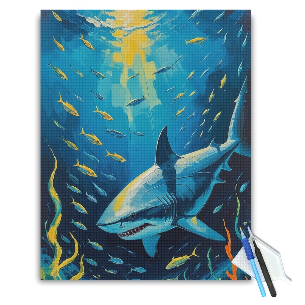 Ocean Predator Shark Diamond Painting Kit