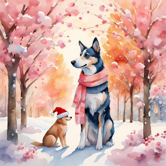 Pastel Christmas Cute Dog