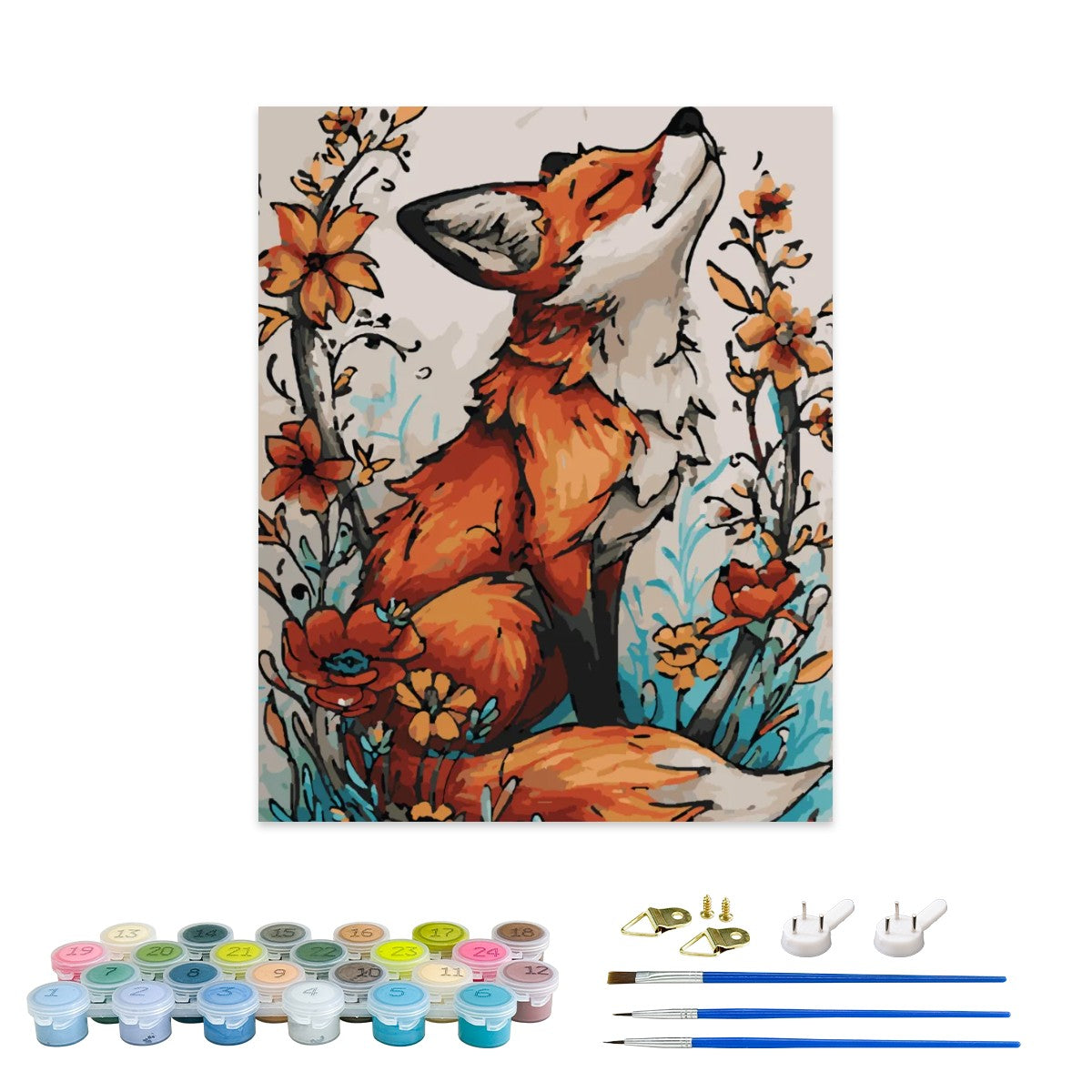 Playful Fox Charm Paint by Numbers Kit
