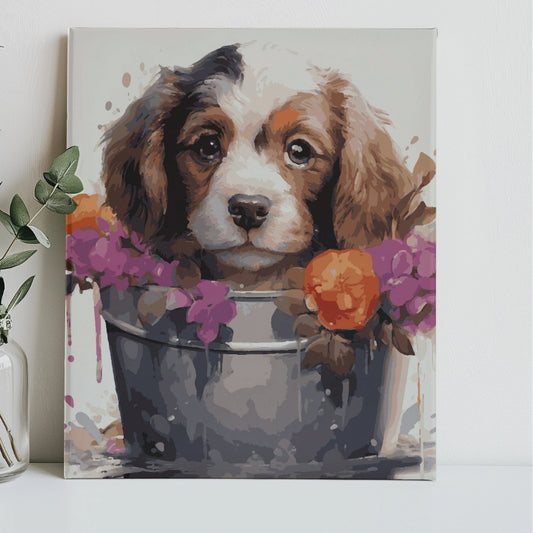 Puppy-in-Bloom-Paint-by-Numbers-Kit-1
