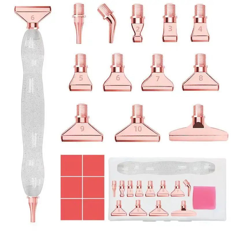 Rose Gold Diamond Painting Pen with 12 Interchangeable Tips