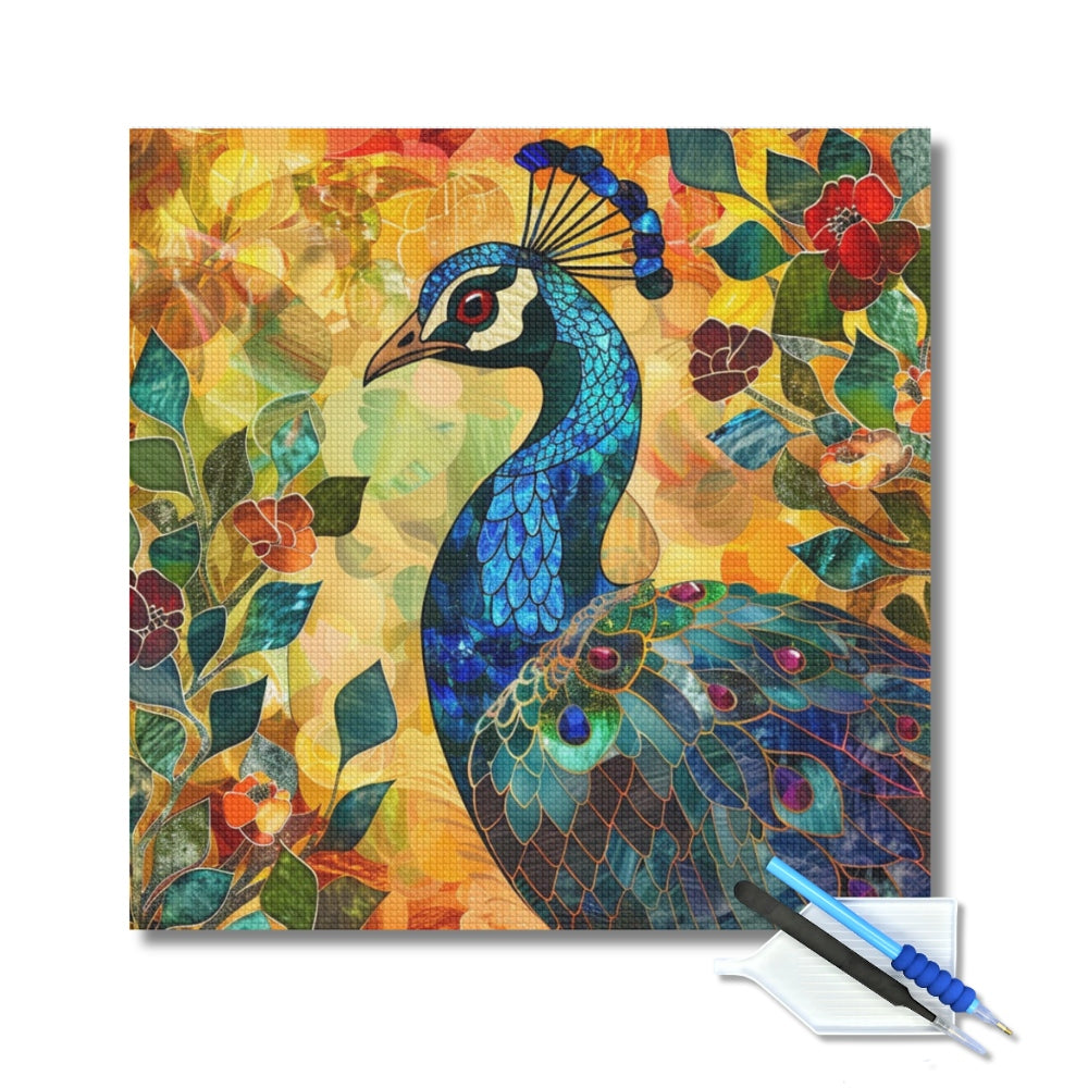 Stained Glass Peacock Diamond Painting Kit