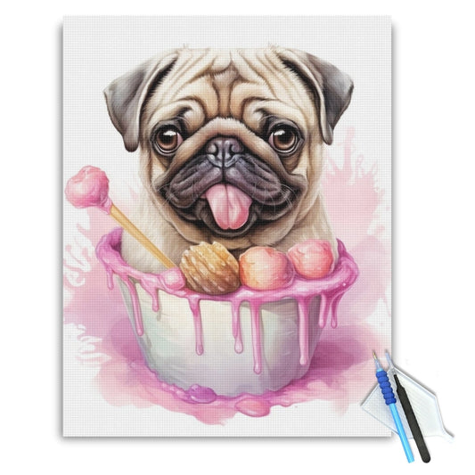 Sweet Pug Delight Diamond Painting Kit
