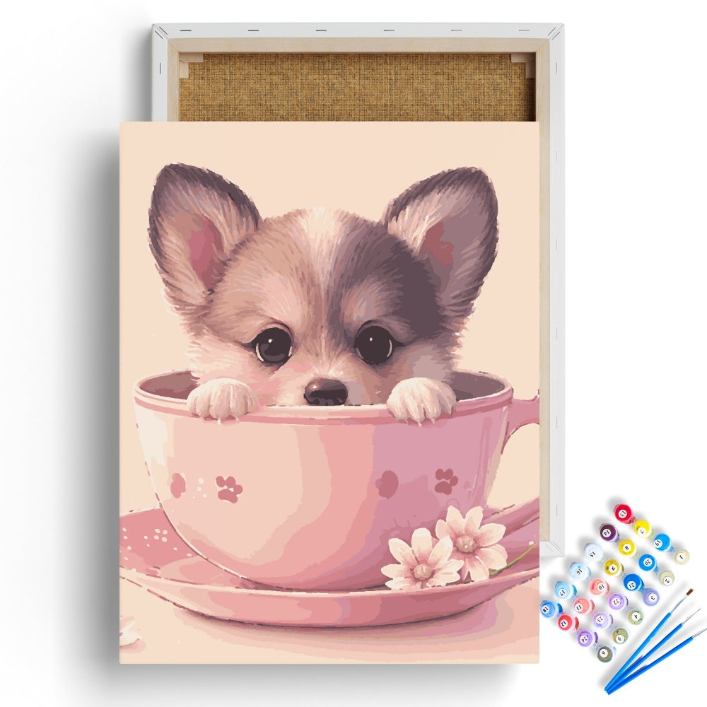 Teacup Puppy Delight Paint by Numbers Kit