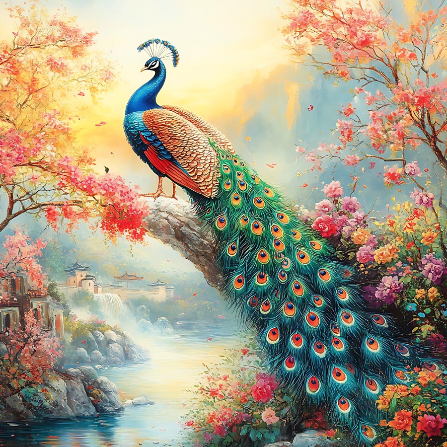 Tranquil Peacock in Paradise