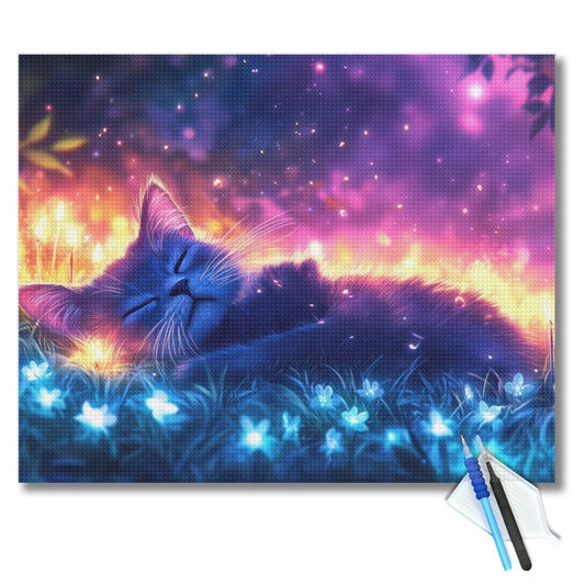 Twilight Cat Dreams Diamond Painting Kit